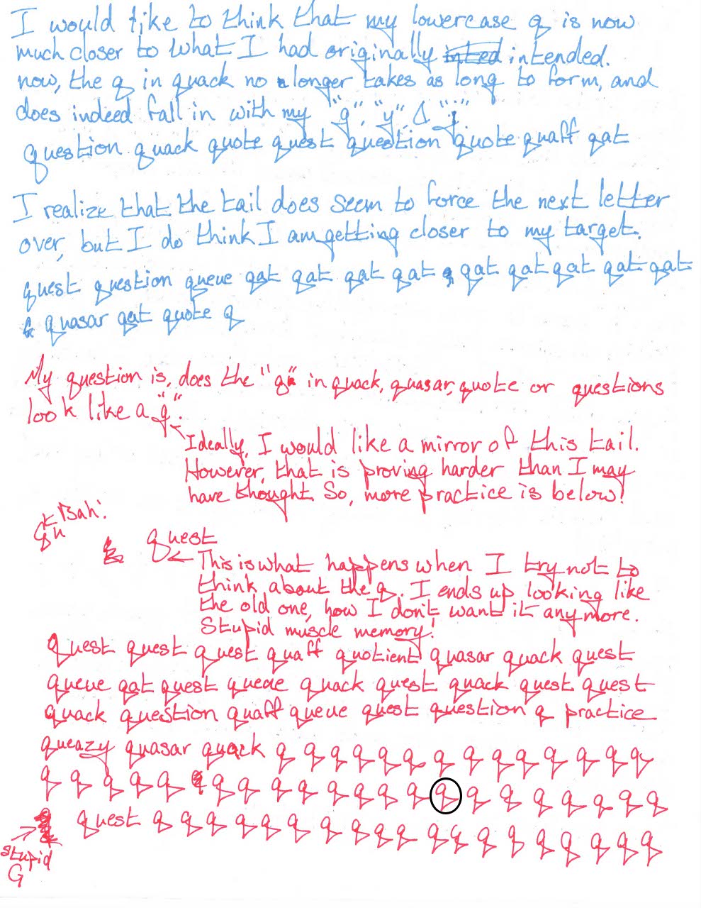 Set About Fixing My Lowercase Q - Calligraphy Discussions - The