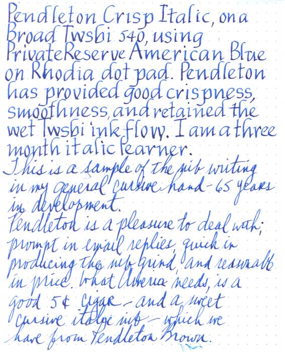 Pendleton Cursive Italic - Market Watch - The Fountain Pen Network