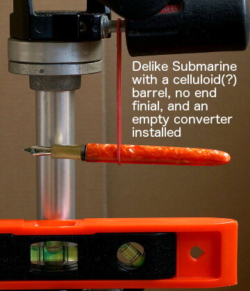 Balance of Delike Submarine pen with celluloid barrel and empty converter