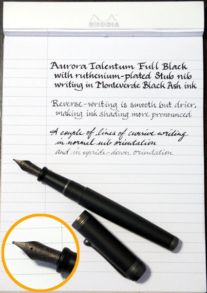 Aurora Talentum Stub nib writing sample in Monteverde Black Ash.jpg