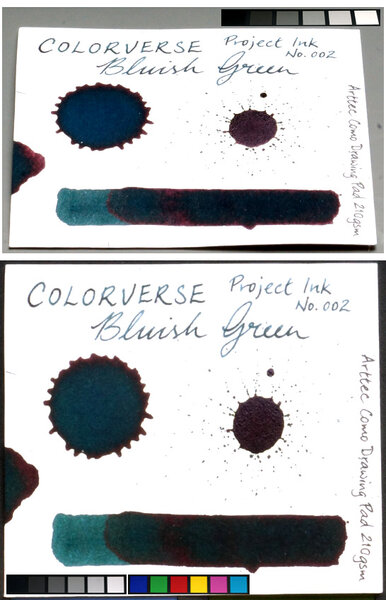 Colorverse Bluish Green on Arttec Como 210gsm paper