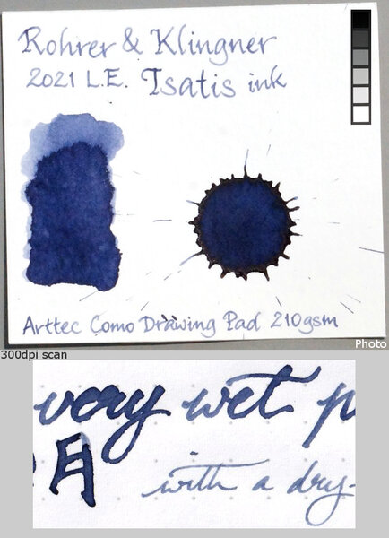 R&K Isatis ink review - focus on sheen