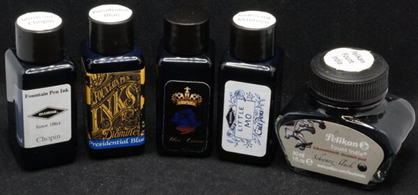 Bleu Cuivré among other 30ml ink bottles