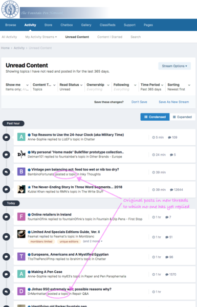 Single-post new threads in Unread Content