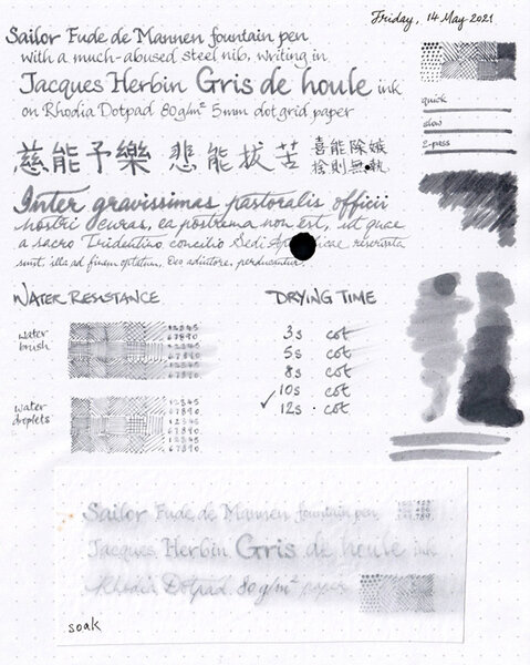 Jacques Herbin Gris de Houle review sheet overview