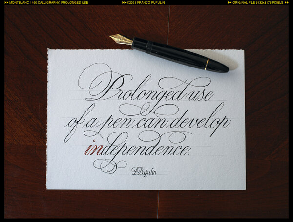 Montblanc 149 Calligraphy, Prologed use.jpg