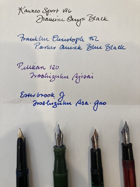 Four broad nibs