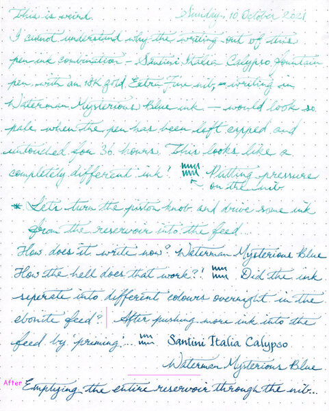 Waterman Mysterious Blue weirdness, page 1