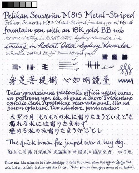 Robert Oster Sydney Lavender writing sample