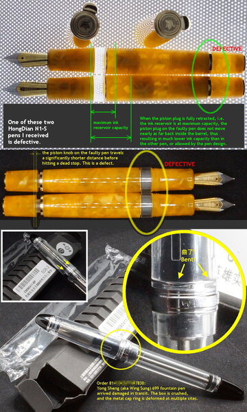 Issues with some fountain pens I received