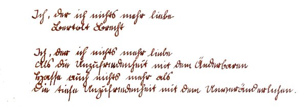 Ich, der ich nichts mehr liebe, by Bartolo Brecht