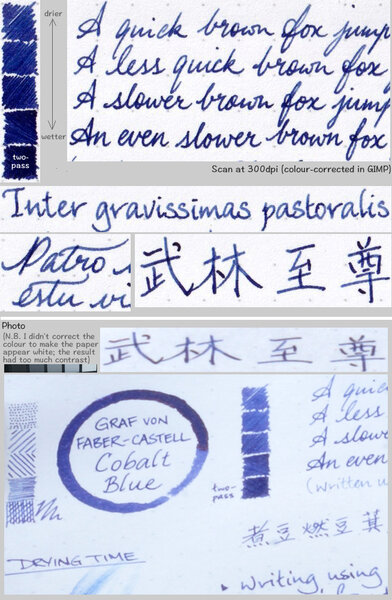 GvFC Cobalt Blue ink review - shading and sheen
