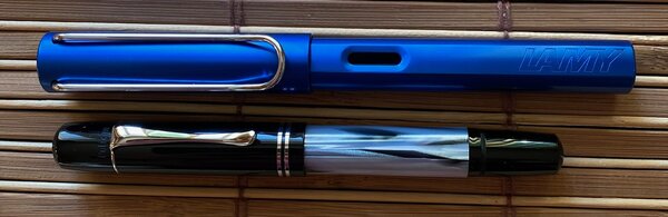 Pelikan M101N Grey Blue - comparison capped.jpg