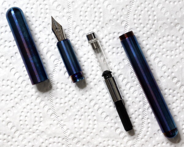 Unbranded 'fireblue' metal pocket pen