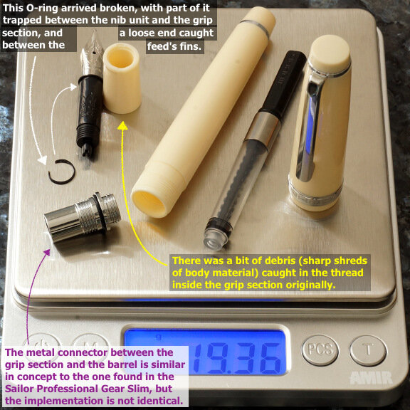 Jinhao 82 disassembled and weighed