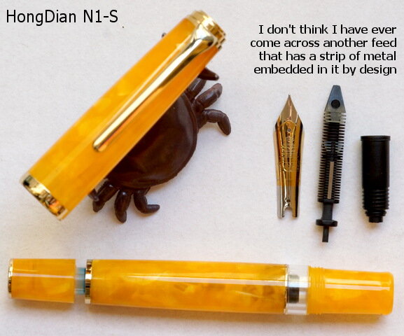 HongDian N1-S with nib unit removed, and nib and feed pulled out