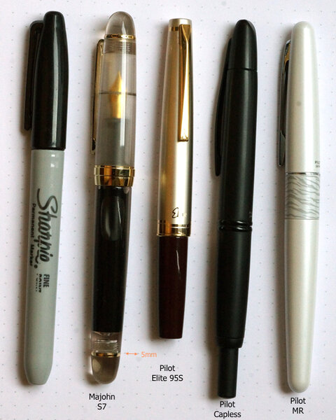 Majohn S7 vs Sharpie size comparison