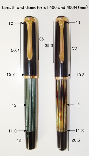 Comparison of model 400 (left) and 400N (right)