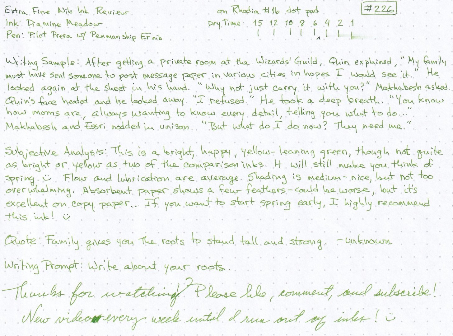 Review: Diamine Kelly Green Ink - The Well-Appointed Desk