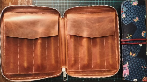 leather pen case and roll