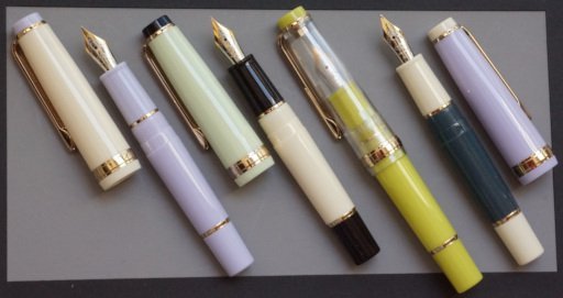 More recently released Jinhao 82 Mini pens (with some mixing-and-matching by me)