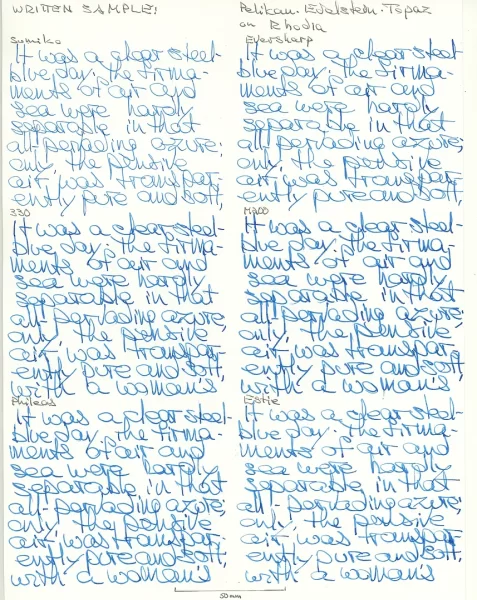 Sandy1 review Pelikan Edelstein Topaz - sample text on Rhodia.webp