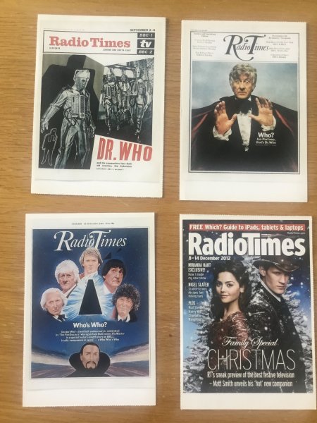 Doctor Who postcards from BBC Radio Times magazine