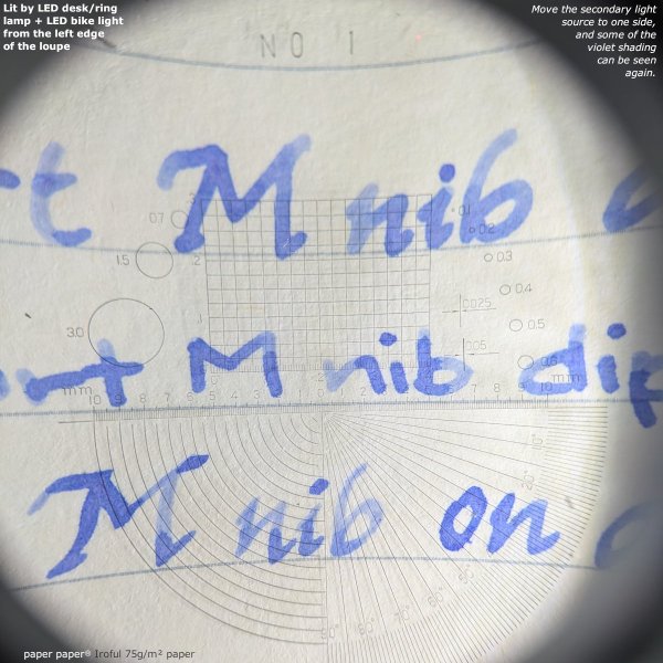 MoJi Dye Ink 07 writing samples on Rhodia dotPad and Iroful paper #9