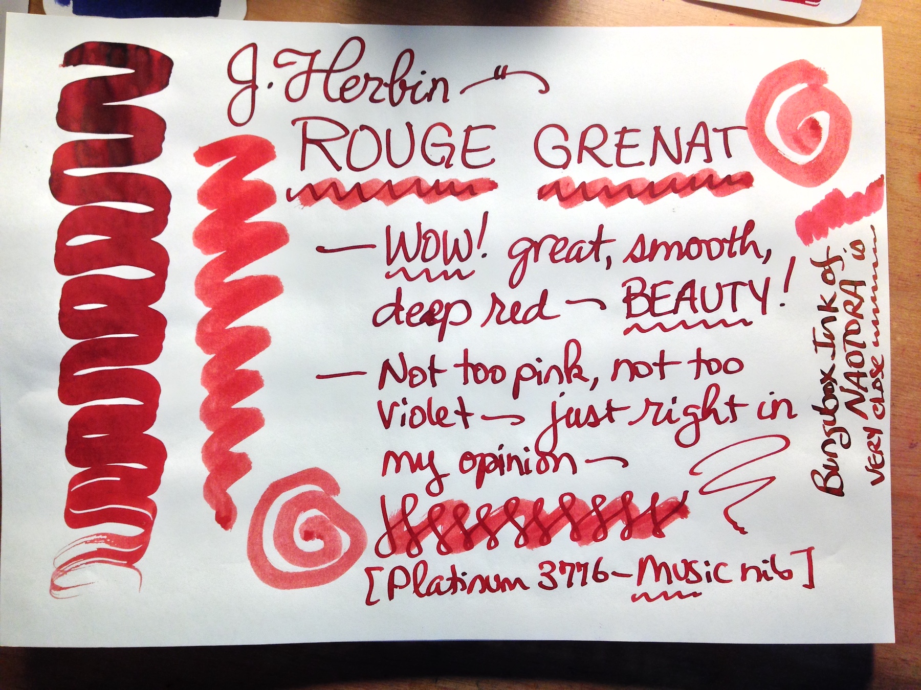 J. Herbin Rouge Grenat (Garnet Red) Bottled Fountain Pen Ink