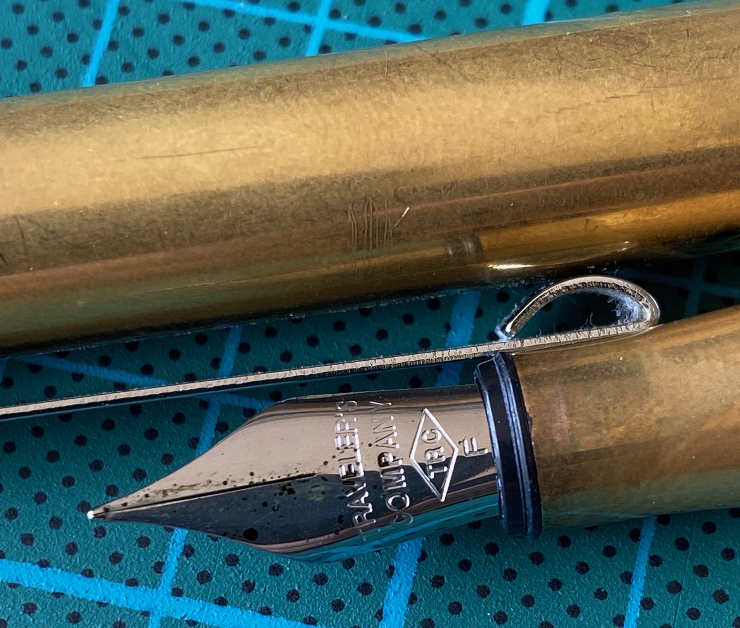 Traveler's Company brass fountain pen. Only comes with an “F” nib