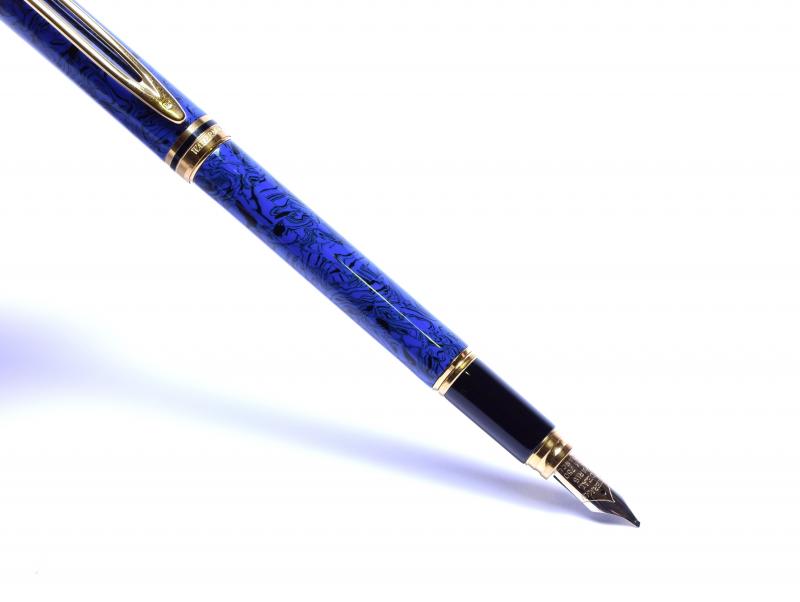 1990 Waterman Ideal Le Man 200 Rhapsody Lapis Blue Ripple Marble