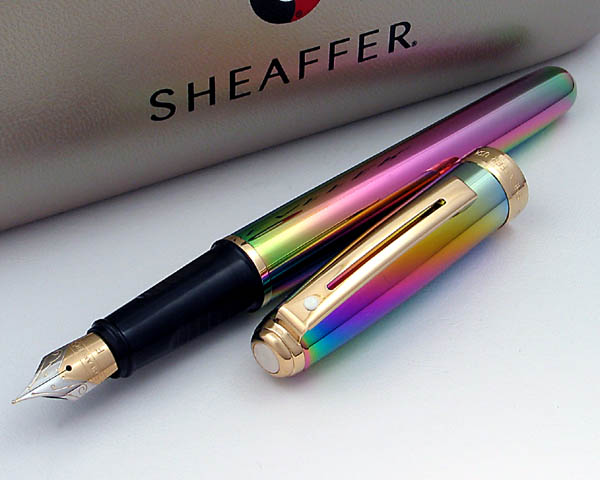 Sheaffer Prelude Brushed Chrome Plate Nickel Trim Fountain Pen Fine Nib