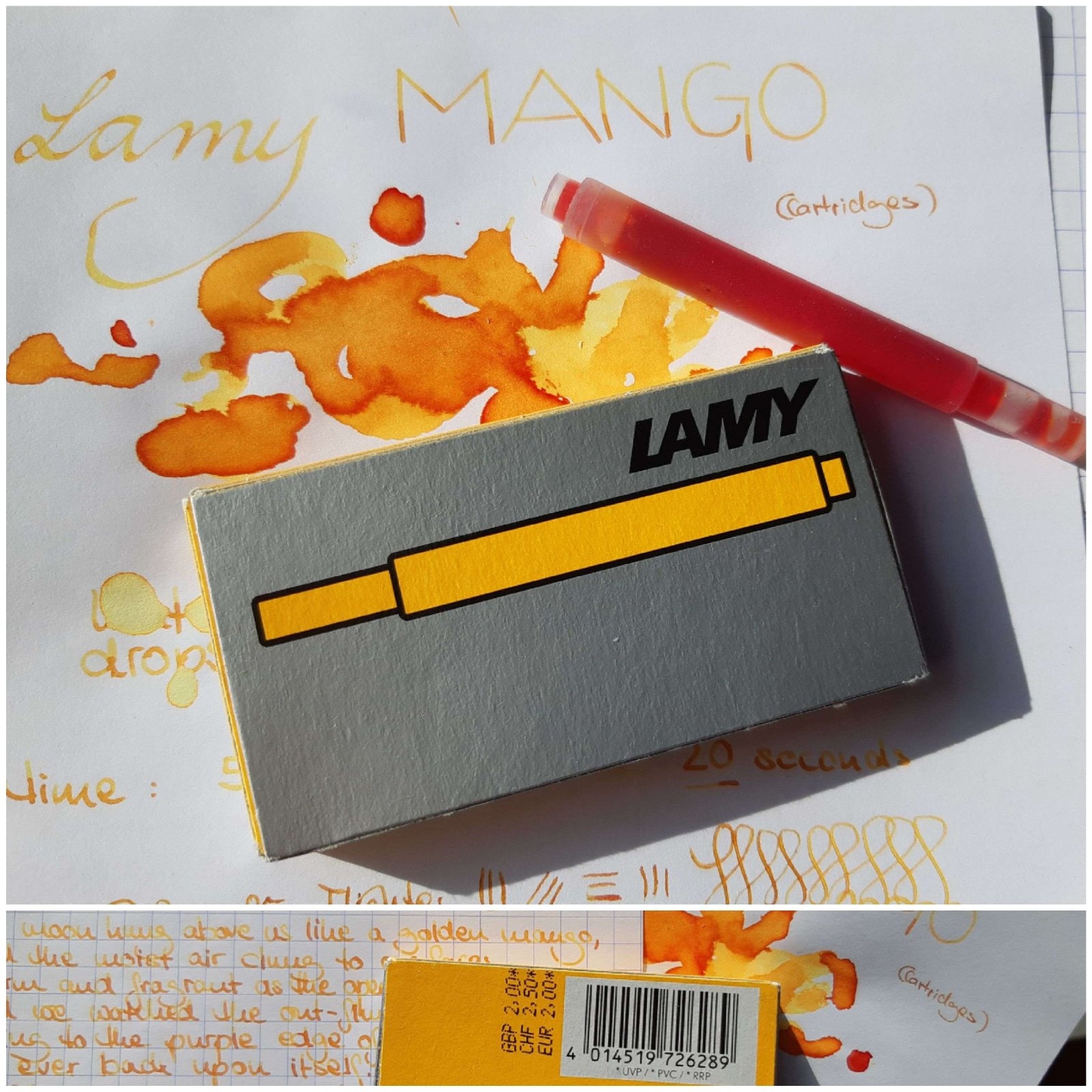 Cartouches d'encre LAMY T10 - Mango