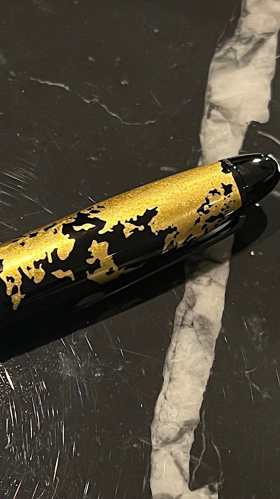 Montblanc Meisterstück Solitaire Calligraphy Gold Leaf Flex Nib Fountain  Pen